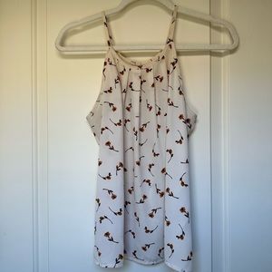 Flowy cream floral tank top